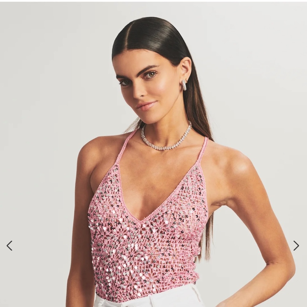 Retrofete Molly Sequin Crochet Top